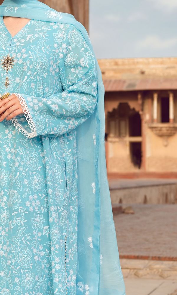 Lawn 3pc fully embroidered suit