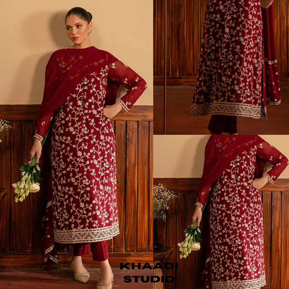 Lawn 3pc unstitched fully embroidered summer collection suit