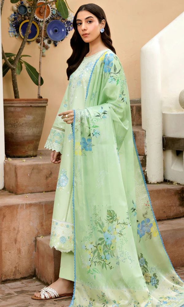 Lawn 3pc unstitched heavy embroidered suit