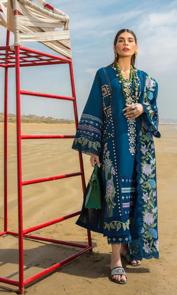 Lawn 3pc unstitched heavy embroidered suit