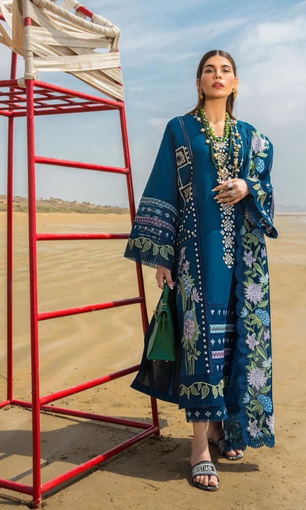 Lawn 3pc unstitched heavy embroidered suit