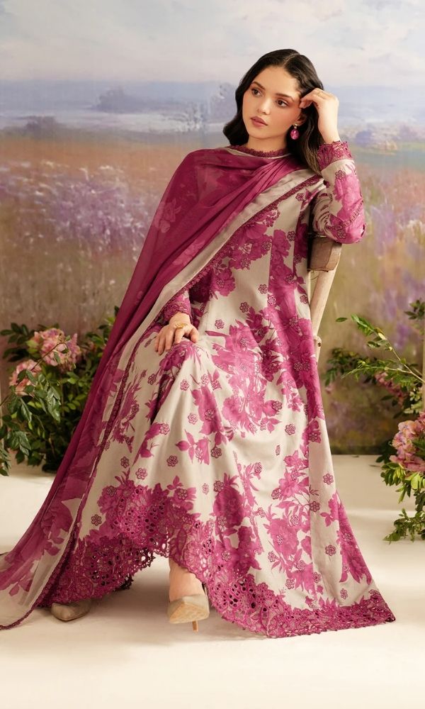 Khaddar 3pc unstitched digital printed collection with patches