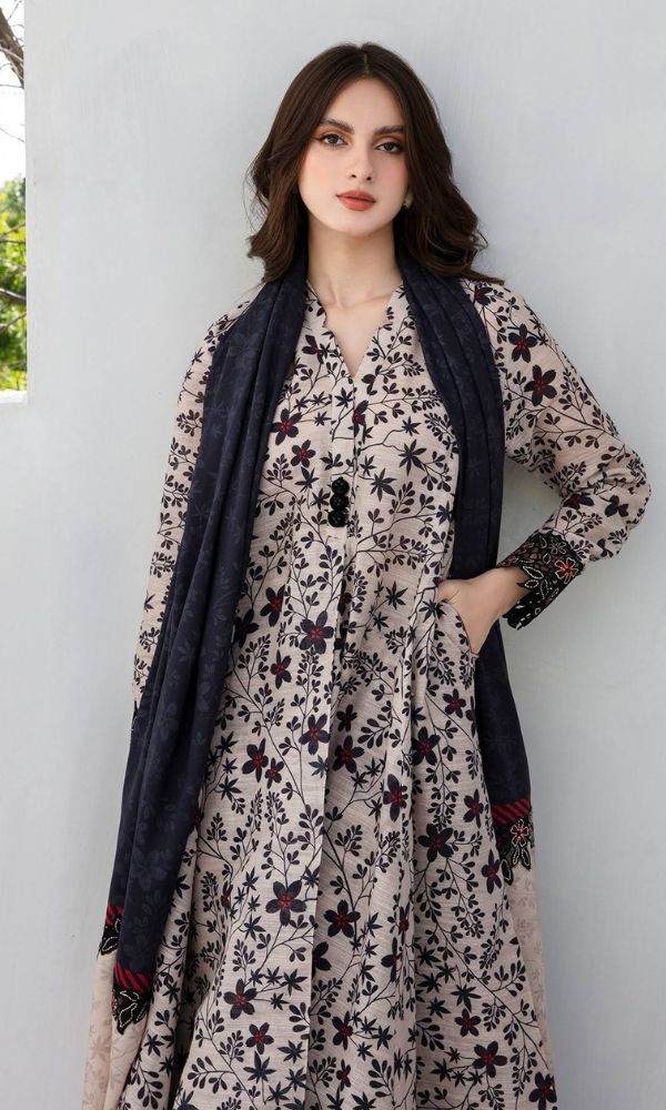 Baroque lawn unstitched 3pc digital printed suit