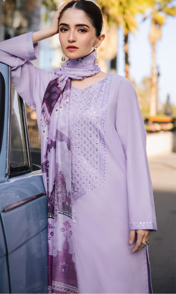 Lawn 3pc unstitched embroidered suit