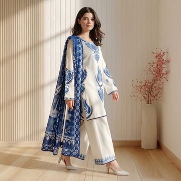1. Premium Dhanak 3 Piece Embroidered Suit for Women
2. Dhanak Embroidered Shirt for Women’s Unstitched Suit
3. Dhanak Embroidered Sleeves for Women’s Winter Suit
4. Dhanak Plain Backside for Women’s Unstitched Suit
5. Digital Printed Poly Wool Shawl for Dhanak 3 Piece Suit
6. Dhanak Plain Trouser with Patches for Women’s Winter Suit
