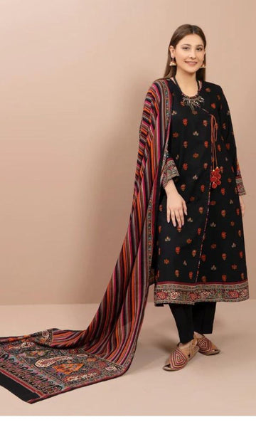 Dhanak unstitched 3pc heavy embroidery suit