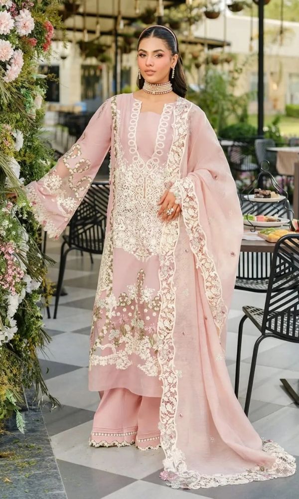 Lawn 3pc unstitched heavy embroidered summer collection suit