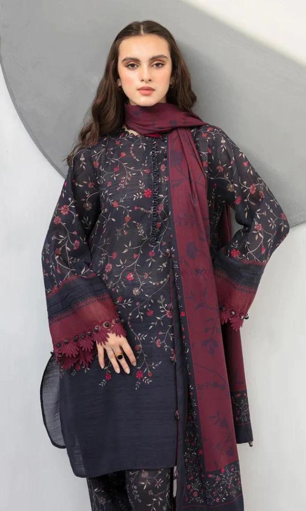 Baroque lawn unstitched 3pc digital printed suit