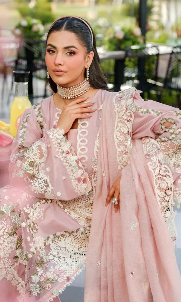 Lawn 3pc unstitched heavy embroidered summer collection suit