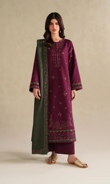 Lawn 3pc unstitched embroidered summer collection suit