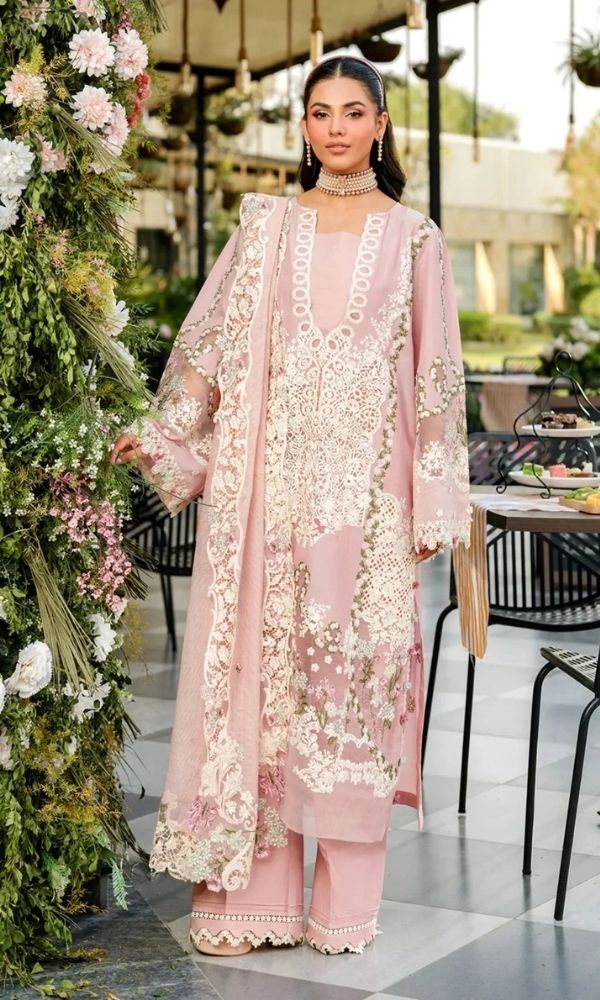 Lawn 3pc unstitched heavy embroidered summer collection suit