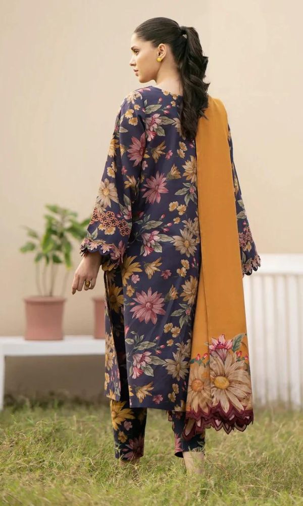 Baroque lawn unstitched 3pc digital printed suit