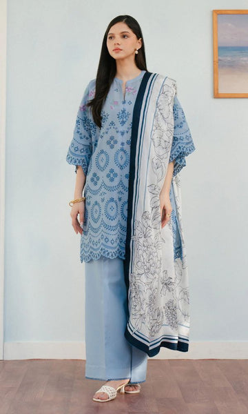 Lawn 3pc fully embroidered suit