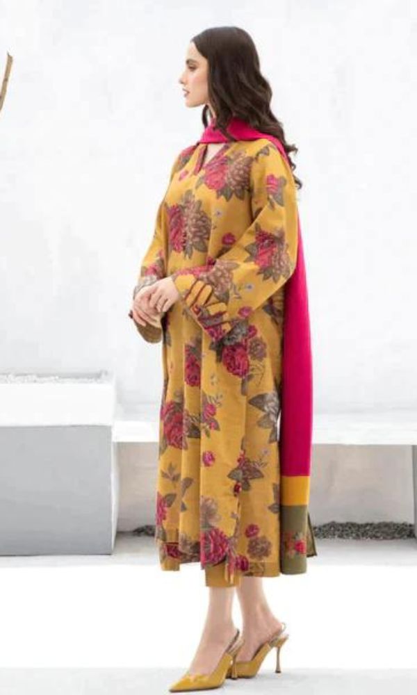 Baroque lawn unstitched 3pc digital printed suit