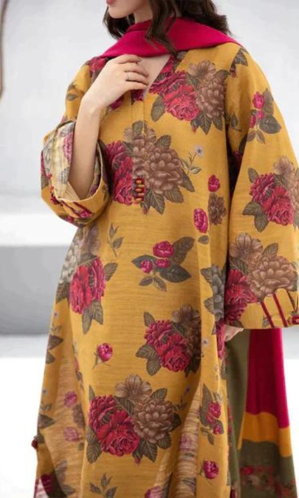 Baroque lawn unstitched 3pc digital printed suit