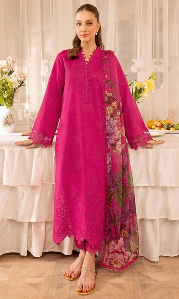 Lawn 3pc unstitched embroidered summer collection suit