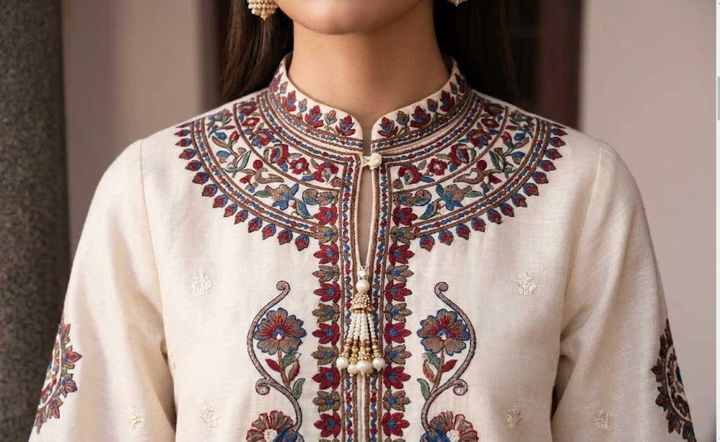 Premium Dhanak 3 Piece Embroidered Suit with Digital Printed Poly Wool Shawl WS-52