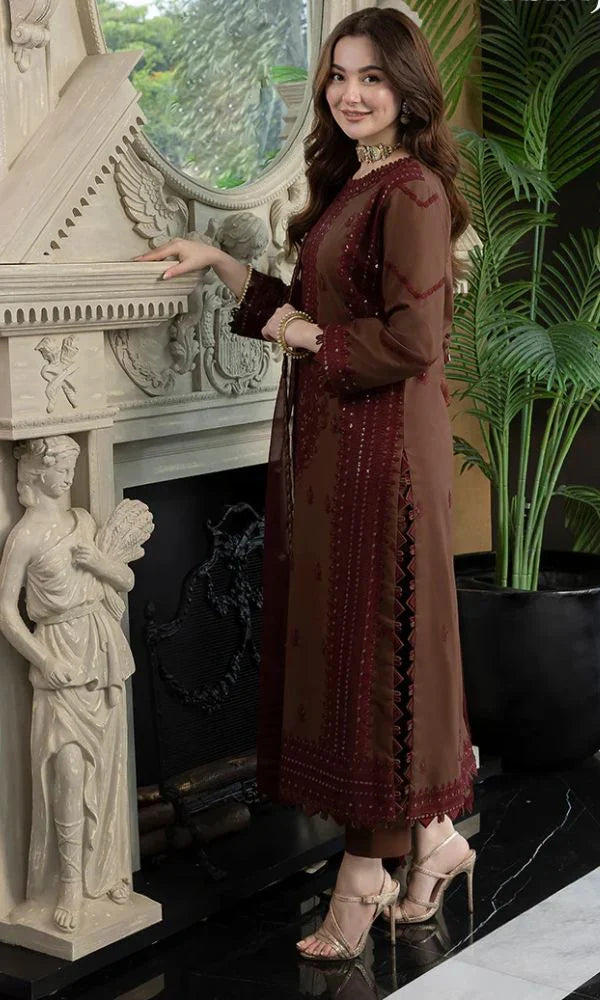 Lawn 3pc unstitched heavy embroidered suit