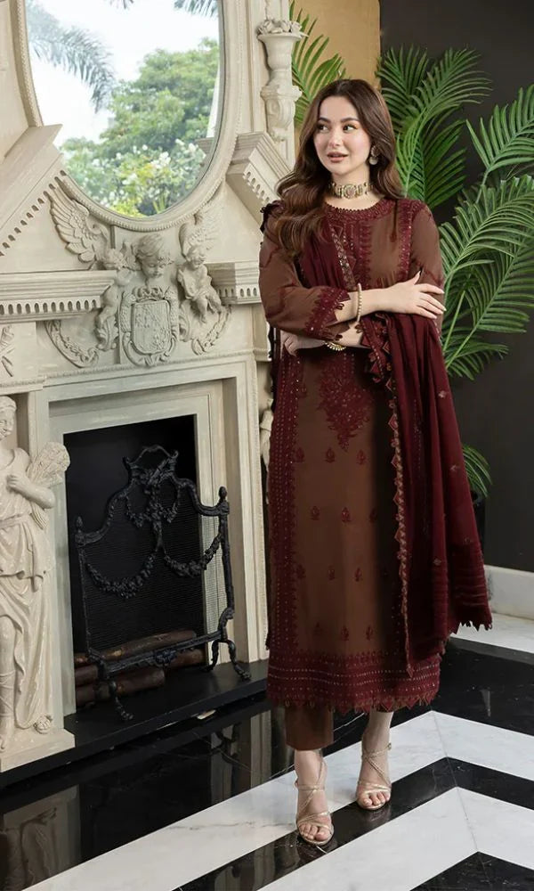 Lawn 3pc unstitched heavy embroidered suit