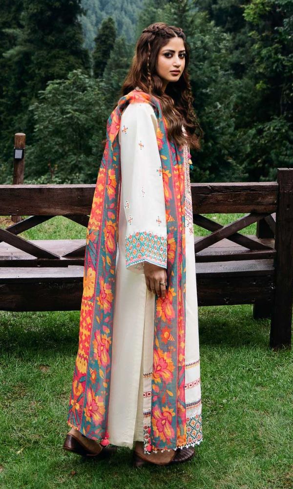 Lawn 3pc unstitched embroidered summer collection suit