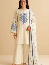 Women's winter embroidered Dhanak 3 piece unstitched suit with embroidered shawl
