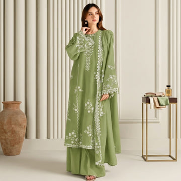 Premium Dhanak embroidered shirt with chak and daman lace
Dhanak embroidered sleeves for 3 piece suit
Premium Dhanak embroidered shawl
Plain Dhanak backside for 3 piece suit
Plain Dhanak trouser
Premium Dhanak 3 piece embroidered suit with shawl and trouser