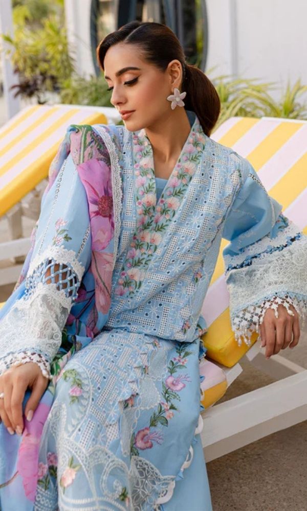 Lawn 3pc unstitched summer collection suit
