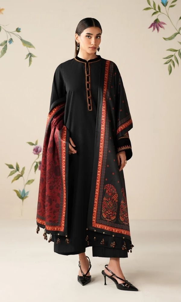 Dhanak 3pc unstitched embroidered winter collection