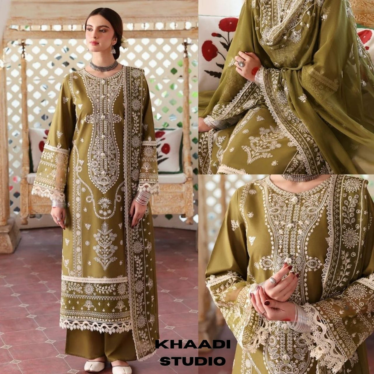 Lawn 3pc unstitched summer collection embroidered suit