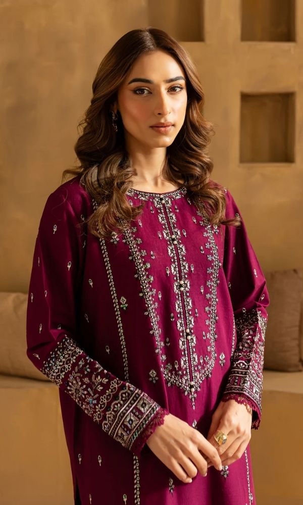Lawn 2pc usntitched embroidered  suit