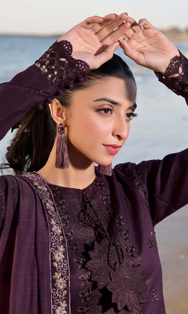 Lawn fully sequence chikankari embroidered suit with lawn sequence embroidered dupatta