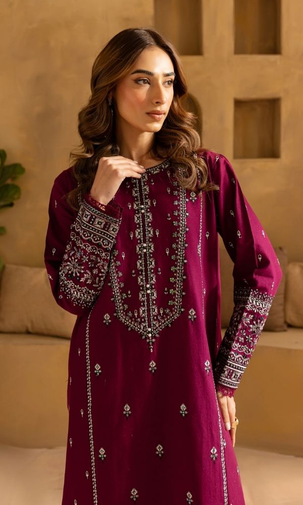 Lawn 2pc usntitched embroidered  suit