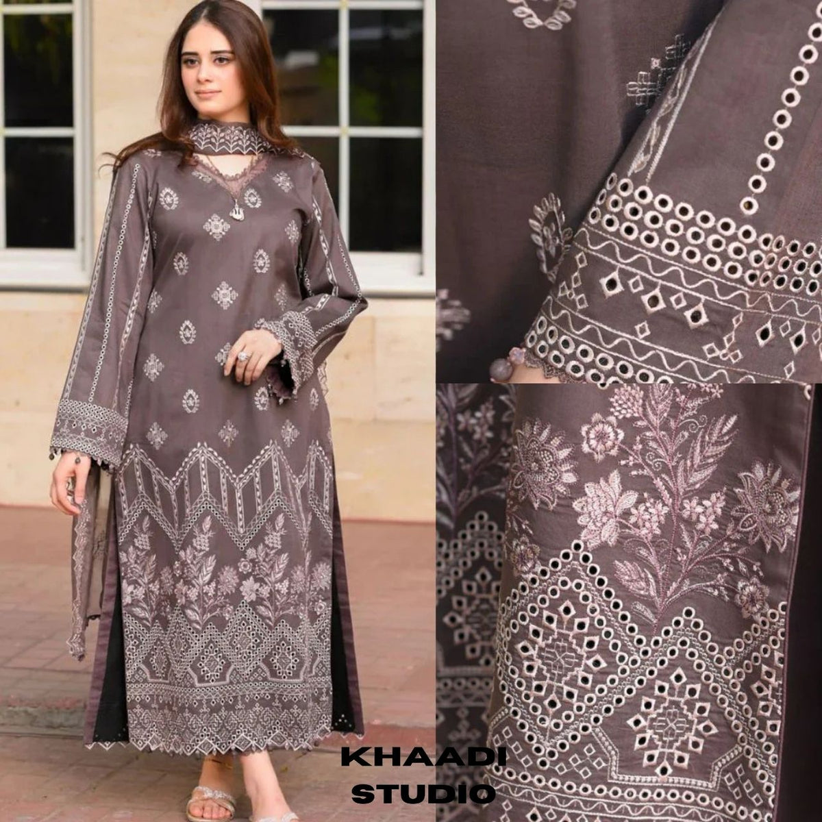 Lawn 3pc unstitched summer collection embroidered suit