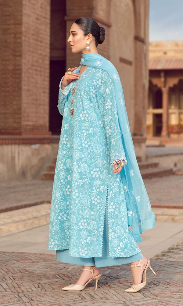 Lawn 3pc fully embroidered suit