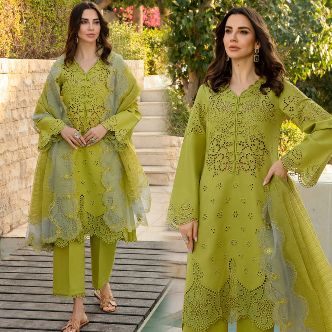 3 Piece Unstitched Fully Embroidered Lawn Suit for Women with Elegant Embroidered Shirt