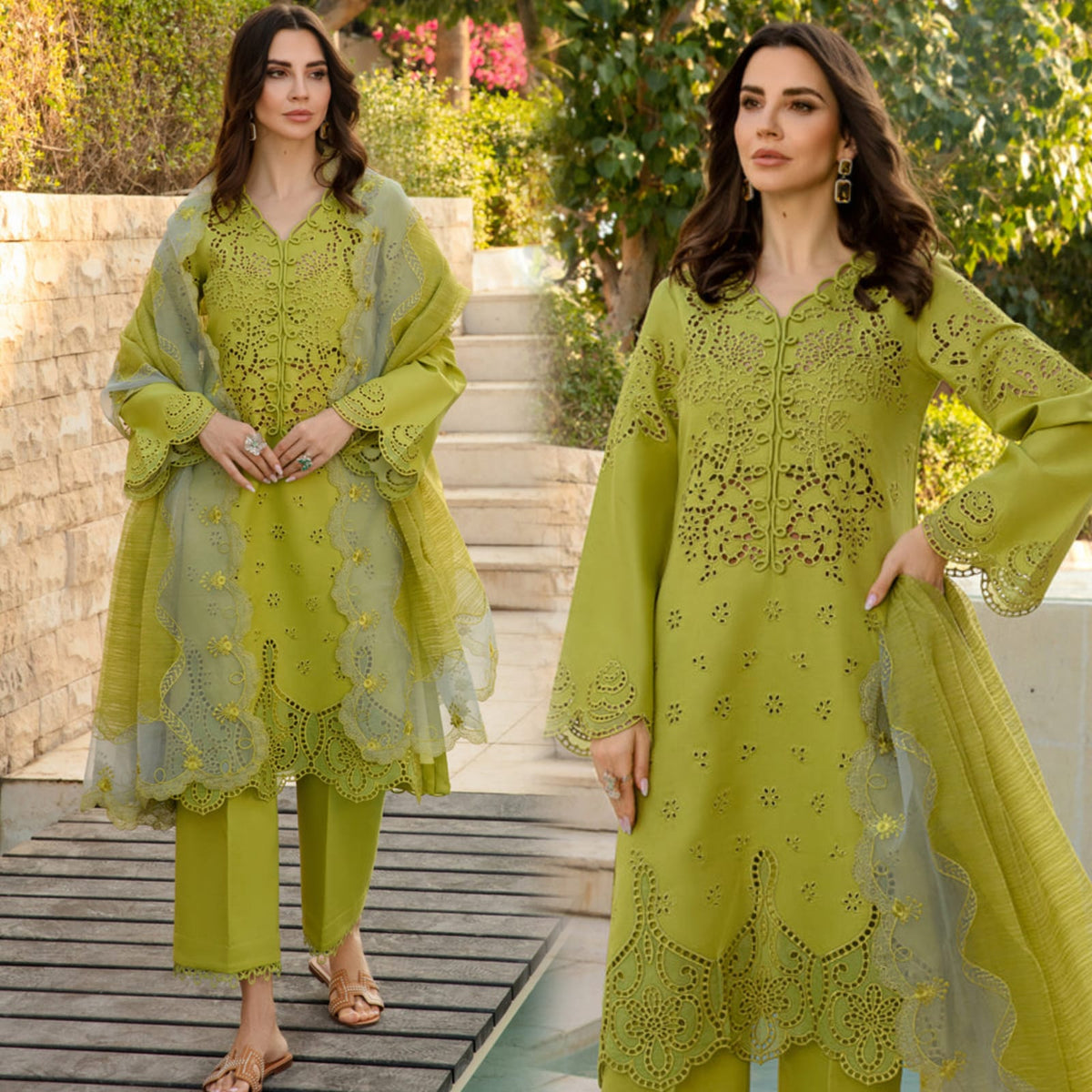3 Piece Unstitched Fully Embroidered Lawn Suit for Women with Elegant Embroidered Shirt