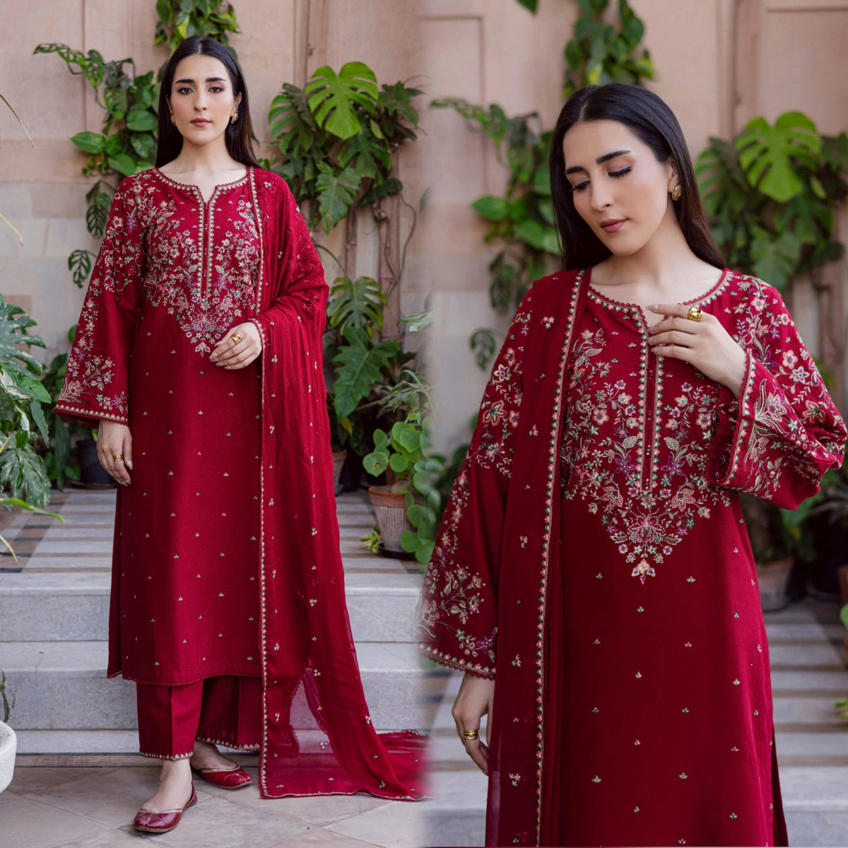 3 Piece Unstitched Fully Embroidered Lawn Suit for Women with Elegant Embroidered Shirt