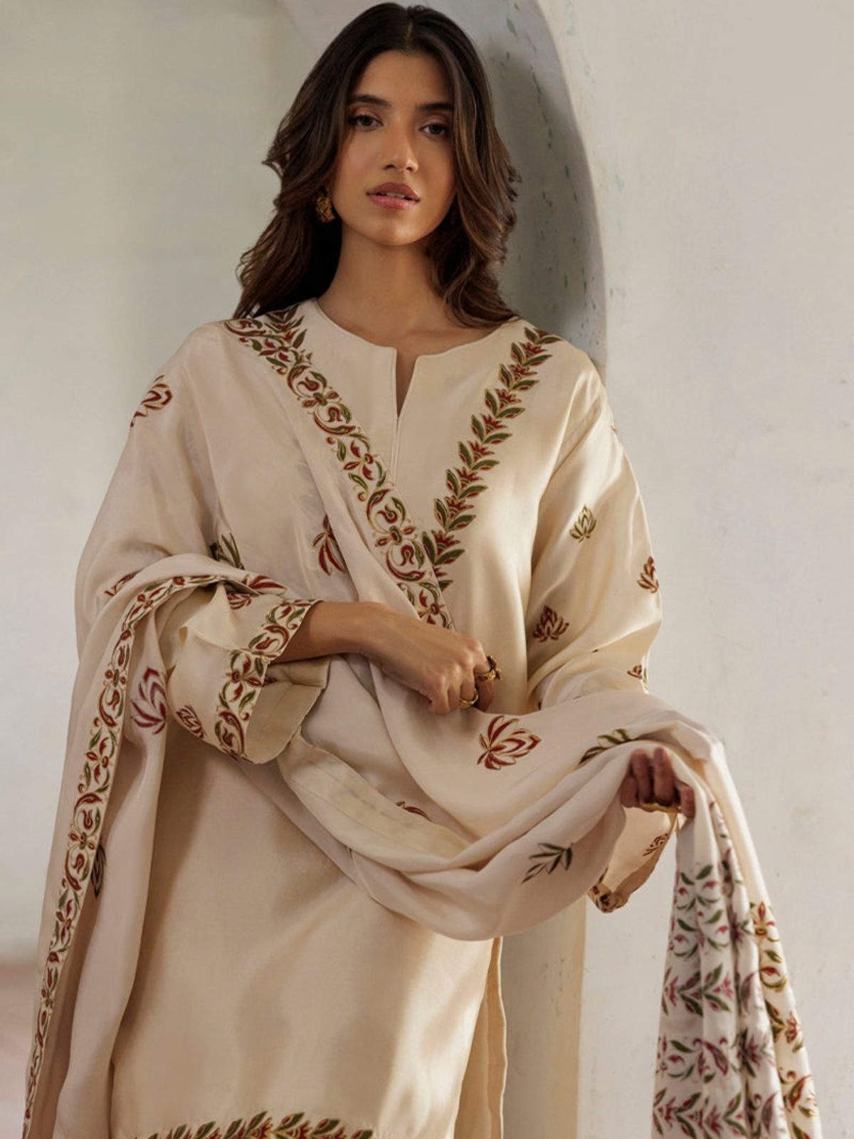 Dhanak 3pc unstitched embriodered winter collection suit