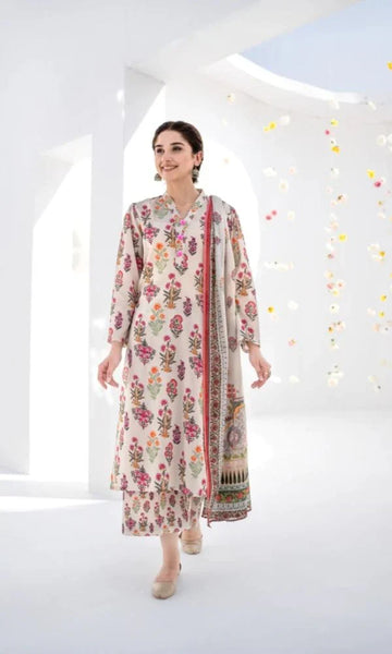 Baroque lawn unstitched 3pc digital printed suit